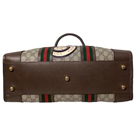 Gucci-Bolsa de duffle em lona multicolorida com detalhes em patch GG Monogram da Gucci-Multicor
