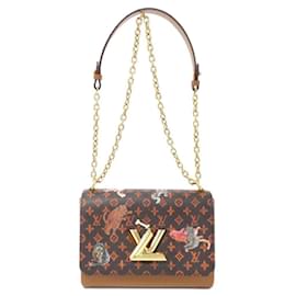 Louis Vuitton-Louis Vuitton Monogram (Catgram) Twist M44408 Shoulder Bag-Brown