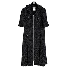 Chanel-New Iconic Globalization Black Tweed Jacket Dress-Black