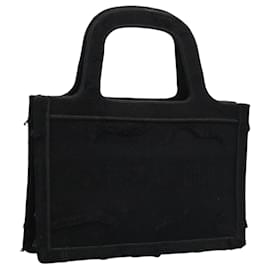 Christian Dior-Christian Dior Book Tote mini Tote Bag Canvas Black Auth 102047A-Black