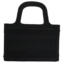 Christian Dior-Christian Dior Book Tote mini Tote Bag Canvas Black Auth 102047A-Black