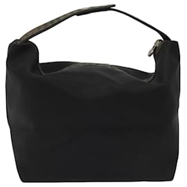 Fendi-FENDI Hand Bag Coated Canvas Black Auth ep7388-Black