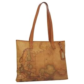 Autre Marque-PRIMA CLASSE Hand Bag Leather PVC Beige Brown gold Auth am7609-Brown,Beige,Golden