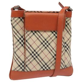 Bolsa de Ombro Nova Check Burberry Canvas Bege Auth 115678 Bege