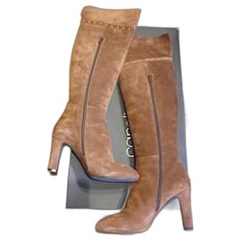 Autre Marque Caroline Biss Overknee-Stiefel Wildleder Camel Größe 39 Kamel