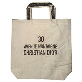 Bolso tote Dior de algodón gris Gris