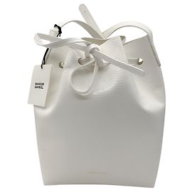 Weißer Leder-Eimerbeutel mit Schlangenleder-Effekt Bianca von Mansur Gavriel Weiß