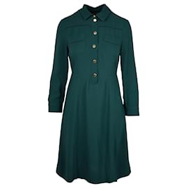 Louis Vuitton-Louis Vuitton Green Shirt Dress - '10s-Green