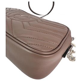 Borsa a tracolla Gucci GG Marmont Small Chain in pelle matelassé nera Nero