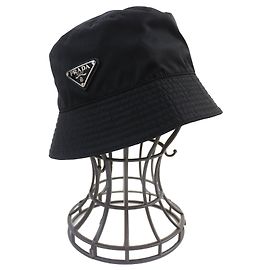 Prada Triangle Logo Bucket Hat Black S Black