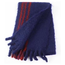 Loewe-Cachecol de mohair, lã e patch de couro Loewe-Azul