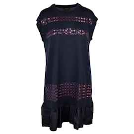 Louis Vuitton-Louis Vuitton Navy Wool Dress with Sequin Details - '10s-Blue