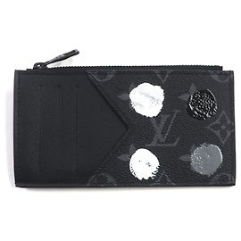 Louis Vuitton Monogram Eclipse Coin Card Case Black