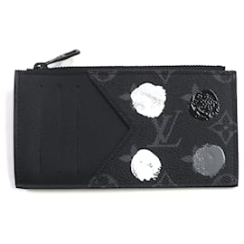 Louis Vuitton-Louis Vuitton Monogram Eclipse Coin Card Case-Black