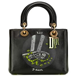 Dior-Dior Black Medium Calfskin Death Tarot Card Lady Dior-Black