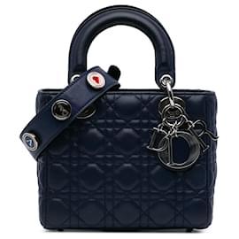 Dior-Dior Blue Small Lambskin Cannage My ABCDior Lady Dior-Blue,Dark blue