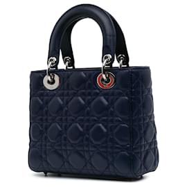 Dior-Dior Blue Small Lambskin Cannage My ABCDior Lady Dior-Blue,Dark blue