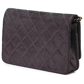 Chanel-Chanel Brown Metiers d’Art Quilted Iridescent Lambskin Tartan Button Wallet On Chain-Brown,Dark brown