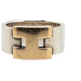 Hermès-Hermès Gold 18K Yellow Gold Sterling Silver Hercules Ring-Golden