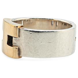 Hermès-Hermès Gold 18K Yellow Gold Sterling Silver Hercules Ring-Golden