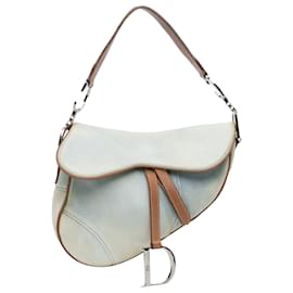 Dior-Dior Blue Denim Saddle bag-Blue,Light blue