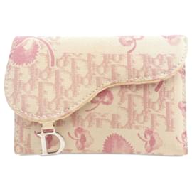 Dior-Dior Pink Oblique Canvas Cherry Blossom Girly Saddle Key Holder-Pink,White,Cream