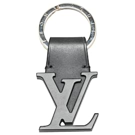 Louis Vuitton-Louis Vuitton Black Leather LV Initials Key Holder-Black