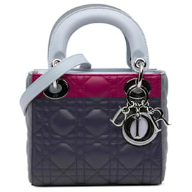 Dior-Dior Pink Mini Tricolor Lambskin Cannage Lady Dior-Pink,Other