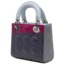 Dior-Dior Pink Mini Tricolor Lambskin Cannage Lady Dior-Pink,Other