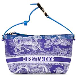 Dior-Dior Blue Small Technical Fabric Toile de Jouy Reverse DiorTravel Nomad Pouch-Blue