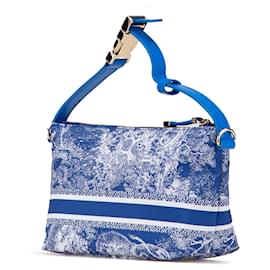 Dior-Dior Blue Small Technical Fabric Toile de Jouy Reverse DiorTravel Nomad Pouch-Blue