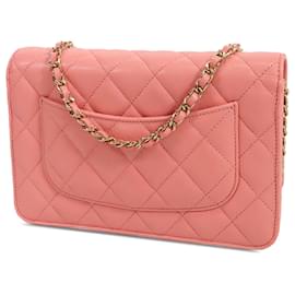Chanel-Chanel Pink Classic Caviar Wallet On Chain-Pink