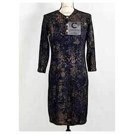 Chanel-New Paris / Byzance CC Buttons Patinated Dress-Navy blue