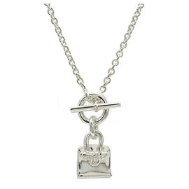 Hermès Hermes Amulett Birkin Halskette Anhänger Silber