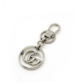 Gucci-GUCCI Double G Keychain Bag Charm-Silvery