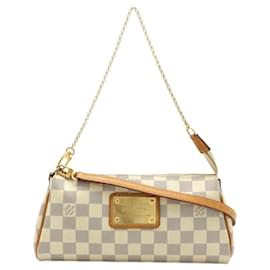 Louis Vuitton-Louis Vuitton Damier Azur Eva Pouch Chain Bag-Cream