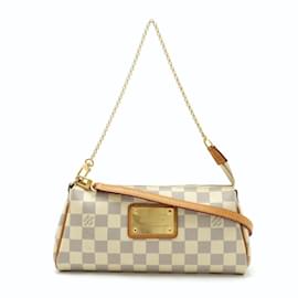 Louis Vuitton-Louis Vuitton Damier Azur Eva Pouch Chain Bag-Cream