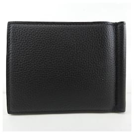 Christian Dior-Christian Dior Leather Money Clip Wallet-Black