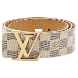 Louis Vuitton-Cinto LV Initial Damier Azur Centurion Louis Vuitton-Cru