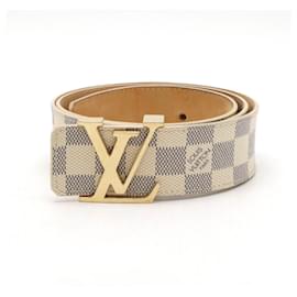 Louis Vuitton-Cinto LV Initial Damier Azur Centurion Louis Vuitton-Cru