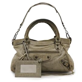 Balenciaga-Balenciaga The First Handbag Shoulder Bag-Beige,Khaki