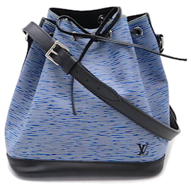Louis Vuitton-Louis Vuitton Epi Denim Petit Noe Shoulder Bag-Black,Blue