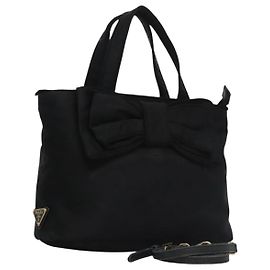PRADA Handtasche Nylon 2-Wege Schwarz Auth BA009 Schwarz