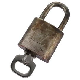 LOUIS VUITTON Padlock metal Silver LV Auth bs22362 Silvery