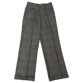 Junya Watanabe Wide Plaid Wool Pants Grey Grey