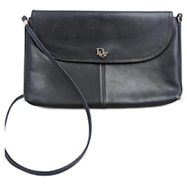 Dior-Vintage Dior leather bag-Navy blue