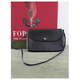 Dior-Vintage Dior leather bag-Navy blue