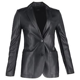 Joseph- Joseph Jacques Single-Breasted Blazer in Black Leather-Black