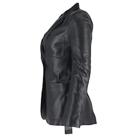 Joseph- Joseph Jacques Single-Breasted Blazer in Black Leather-Black