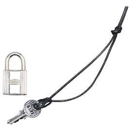 Hermès-Hermes Metal Padlock Key Set-Silvery,Metallic